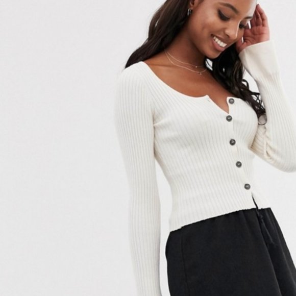 ASOS Tops - ASOS | Ribbed Scoop Neck Flared Sleeve Top